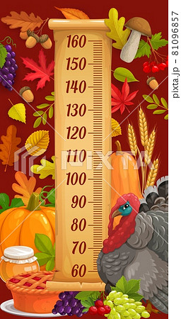 Kids height chart with turkey, autumn harvest Kids height chart with turkey, autumn harvest 81096857