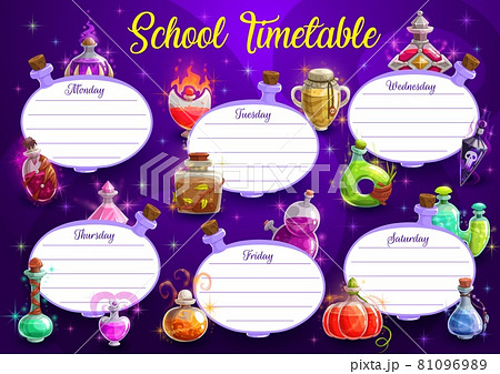 School timetable or education schedule with potion School timetable or education schedule with potion 81096989