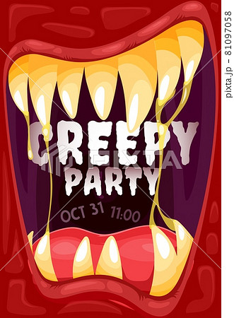 Halloween vampire mouth poster of monster party Halloween vampire mouth poster of monster party 81097058
