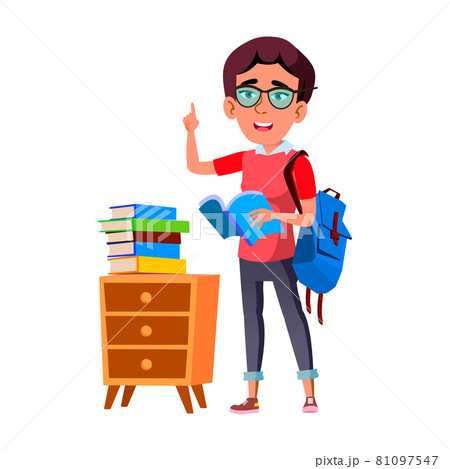 Schoolgirl Scientist Reading Education Book Vector Schoolgirl Scientist Reading Education Book Vector 81097547