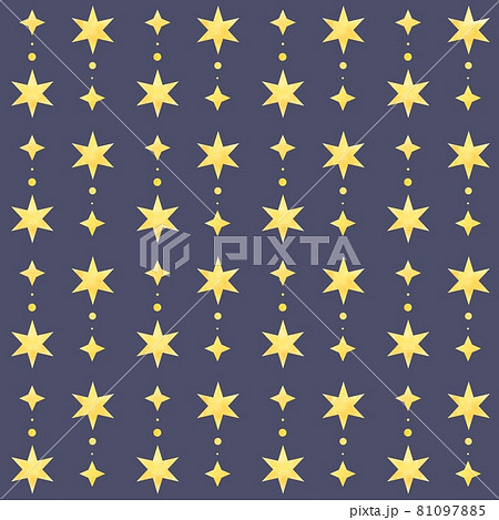 水彩風星の背景パターン 夜空のイラスト素材
