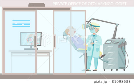 Otology doctor with patient. Otorhinolaryngology healthcare medicine or otolaryngology diseases 81098683