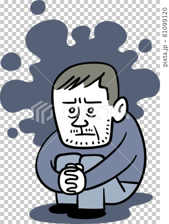 Middle-aged man who looks depressed 81099120