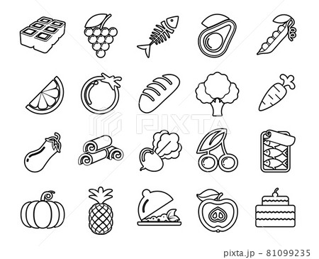 Food and cooking Set vector line icons with open path elements for mobile concepts and web apps. Collection modern infographic logo and pictogram. 81099235