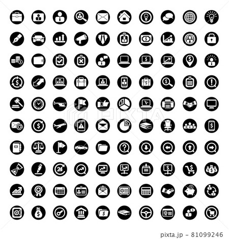 black 100 icons universal web symbol set vector 81099246