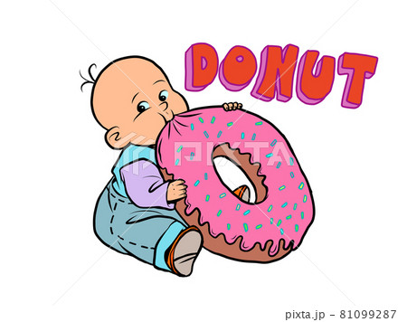 little baby favorite cute baby eating a donut little baby favorite cute baby eating a donut 81099287