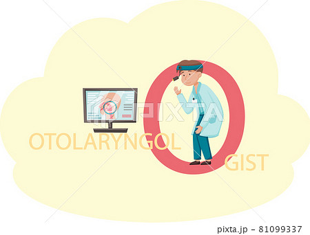 Otology doctor with patient. Otorhinolaryngology healthcare medicine or otolaryngology diseases Otology doctor with patient. Otorhinolaryngology healthcare medicine or otolaryngology diseases 81099337