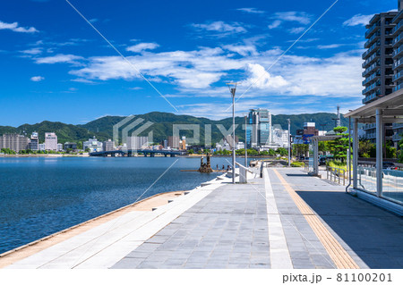 《島根県》宍道湖・袖師公園と松江市中心街 81100201