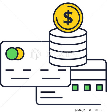 Debit and credit bank card vector flat icon Debit and credit bank card vector flat icon 81101028