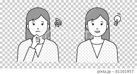 困った悩みが解決した女性 81101957