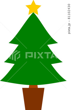 シンプルなクリスマスツリーのイラスト素材
