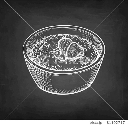 Chalk sketch of oatmeal. 81102717