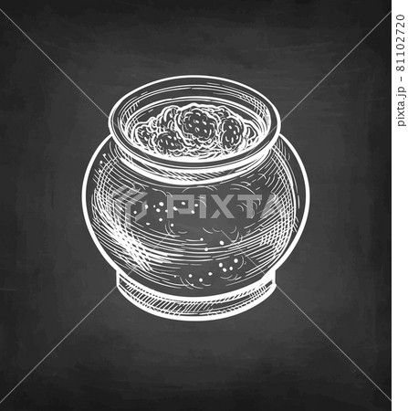 Chalk sketch of jam jar. Chalk sketch of jam jar. 81102720