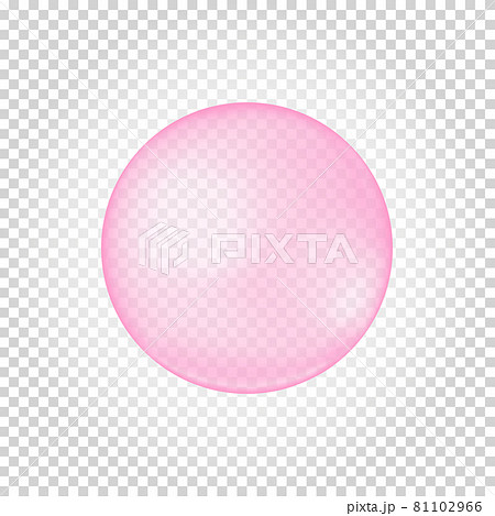 Pink collagen bubble on transparent background. Cherry or strawberry bubble gum. Element of soap foam, bath suds, cleanser liquid, sweet water. Vector realistic illustration Pink collagen bubble on transparent background. Cherry or strawberry bubble gum. Element of soap foam, bath suds, cleanser liquid, sweet water. Vector realistic illustration 81102966