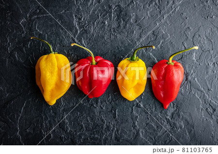 Yellow and red hot peppers jalapeno Yellow and red hot peppers jalapeno 81103765