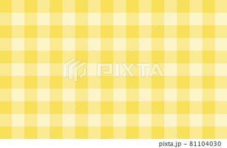 黄色と白色のチェック柄（ギンガムチェック）の背景素材 81104030