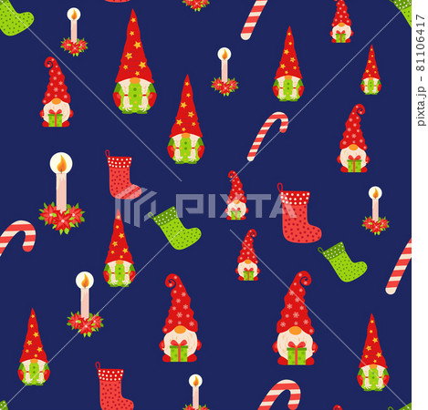 Christmas seamless pattern with gnomes. Scandinavian Christmas 81106417