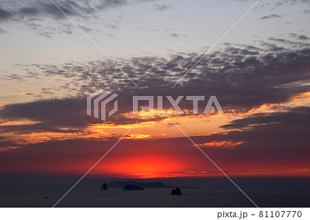 五島灘、角力灘、大角力の夕景 五島灘、角力灘、大角力の夕景 81107770