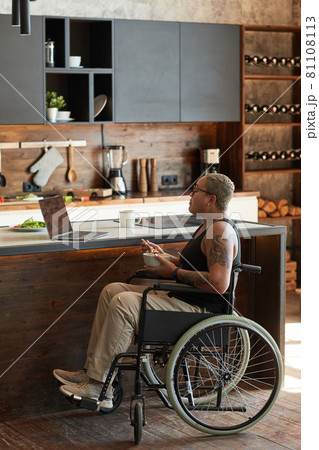 Young Woman with Disability at Home 81108113