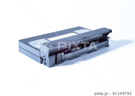 Video tape. Foreground focus. Isolated on white background. Video tape. Foreground focus. Isolated on white background. 81109793