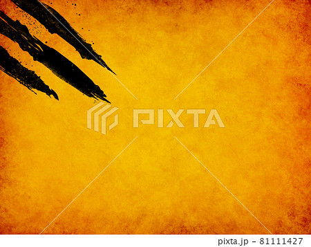 オレンジ色の背景に爪痕のイラスト素材