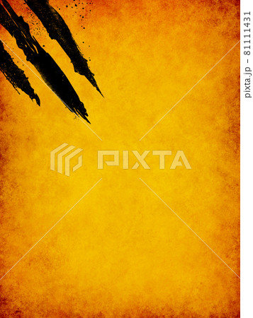 オレンジ色の背景に爪痕 オレンジ色の背景に爪痕 81111431