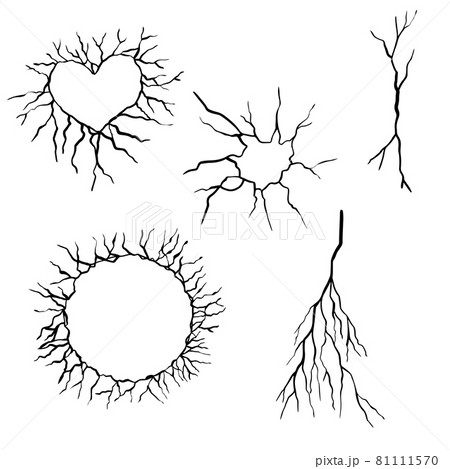 Set of hand drawn cracks Isolated on white background. vector illustration. 81111570