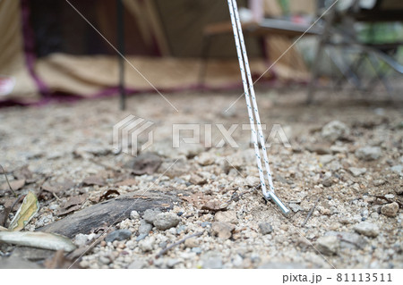テント設営時のペグの様子 テント設営時のペグの様子 81113511