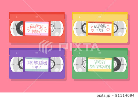 Set of two VHS cassettes with notes 81114094