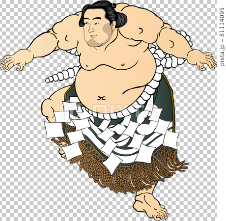 浮世絵　相撲取り　その36 81114095