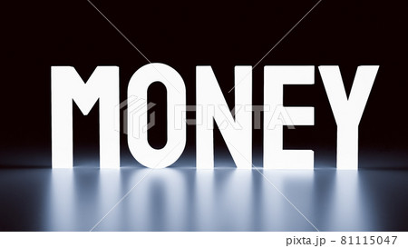 money word glow in the dark for business concept 3d rendering. 81115047