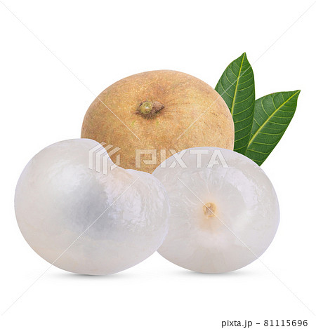 Close-up Longan , Fresh longan isolated on white background. fruit cooling green life. 81115696