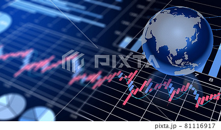 為替チャートと地球、為替・金融のコンセプトイメージ 81116917