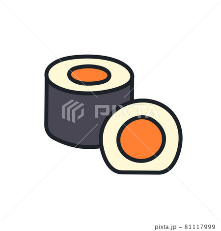 Sushi rolls icon. Vector isolated linear color icon contour shape outline. Thin line. Modern glyph design. Food ingredients. Japanese cuisine Sushi rolls icon. Vector isolated linear color icon contour shape outline. Thin line. Modern glyph design. Food ingredients. Japanese cuisine 81117999