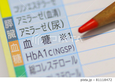 血液検査報告書(血糖値) 血液検査報告書(血糖値) 81118472