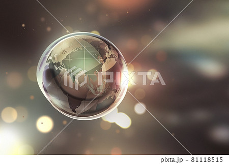 business background with golden world 81118515