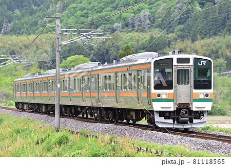 吾妻線　小野上－祖母島　JR東日本　211系3000番台　A58編成（高崎） 81118565