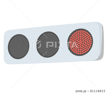 フラット型交通信号機 赤信号 のイラスト素材