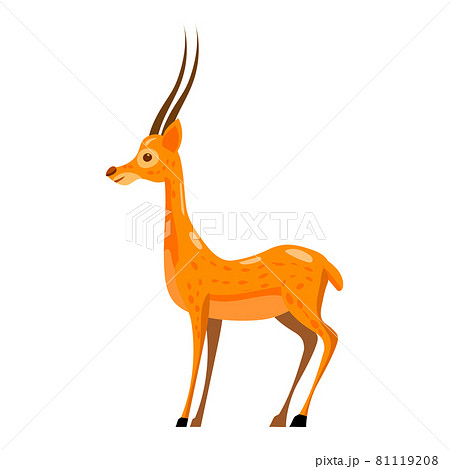 Antelope african, long horns, mammal wild... - Stock Illustration  [81119208] - PIXTA