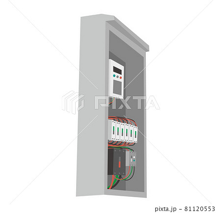 電気工事の分電盤 配電盤01のイラスト素材