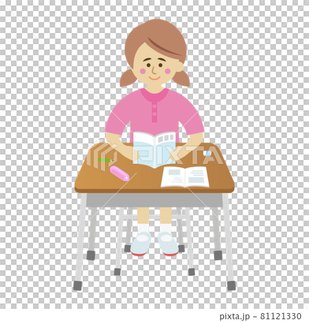 教室で勉強する小学生のイラストイメージ 81121330