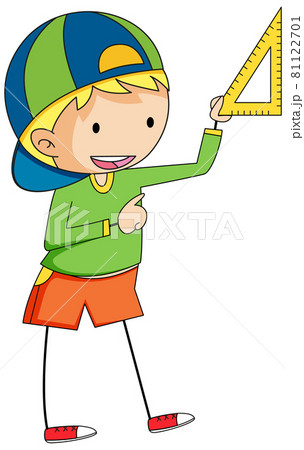 Cute boy doodle cartoon character isolated 81122701