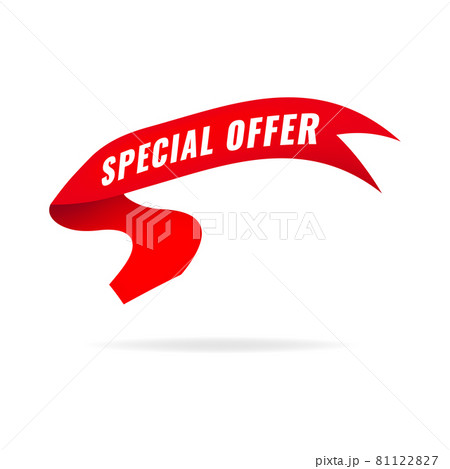 Special offer red ribbon sign vector. 81122827