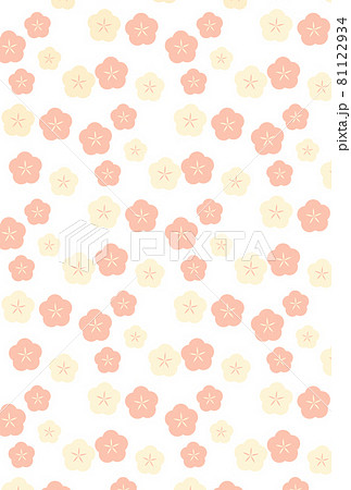 梅の花のかわいい柄 はがきサイズ のイラスト素材