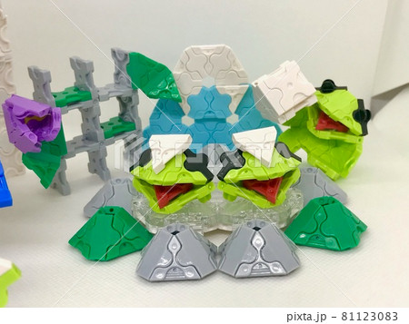 カエルと温泉のブロックアート 81123083