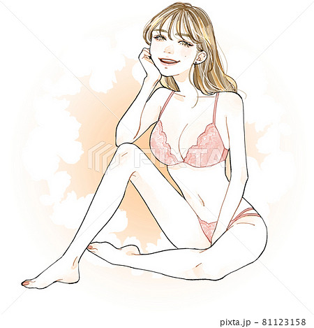 スタイルの良い女性（背景付き） 81123158