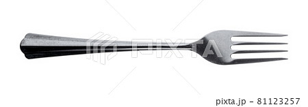 Silver fork isolated on white background close up Silver fork isolated on white background close up 81123257