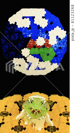 カエルと月と宇宙のブロックアート カエルと月と宇宙のブロックアート 81123268