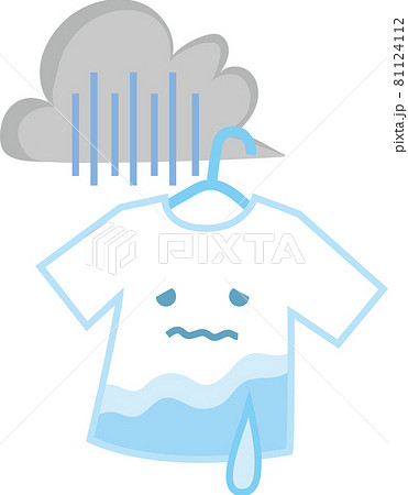 洗濯物 乾かない 雨のイラスト素材