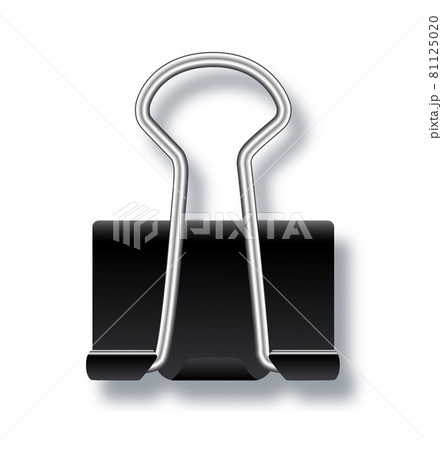 Vector illustration for black metal paper clips isolated on white background. Vector illustration for black metal paper clips isolated on white background. 81125020